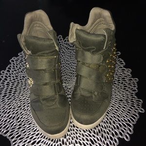 Olive green shoes